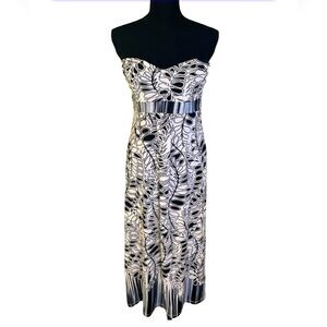 HYPNOTIK Black White Strapless Bodycon Maxi Dress Size L